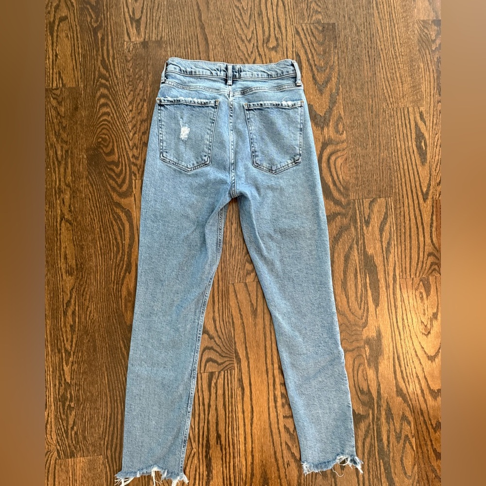 AGOLDE Women's Nico High Rise Straight Leg Jeans Slim Raw Hem Denim Size 26 - Picture 4 of 10